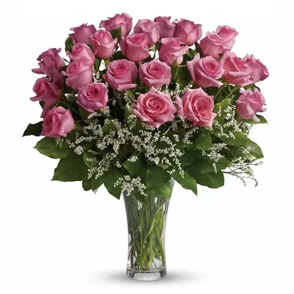 Two Dozen Long Stem Pink Roses - Roses - Bloomex Australia