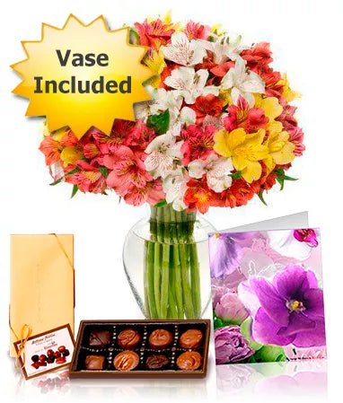 Peruvian Lilies Care Package - Mother's Day Flowers & Gifts - Bloomex Australia