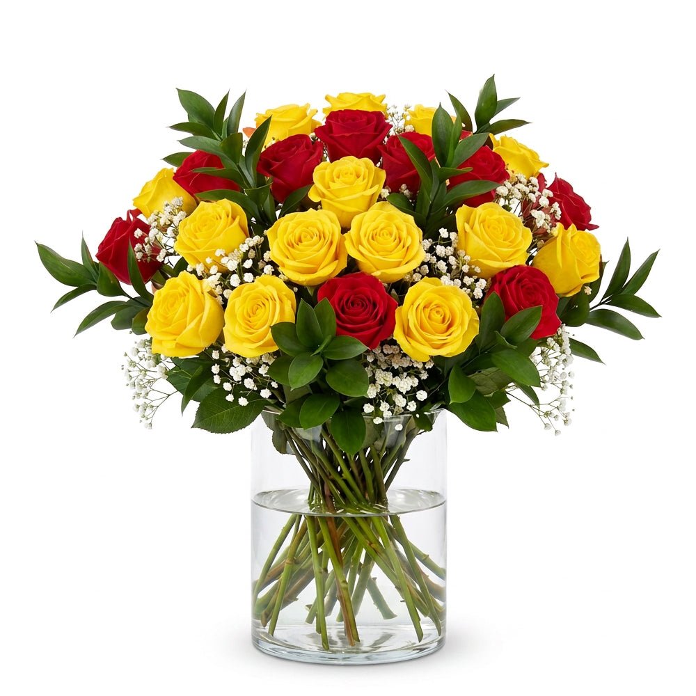 24 Red and Yellow Roses - Roses - Bloomex Australia