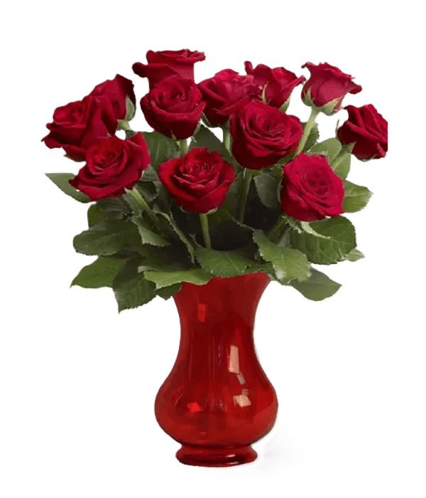 Dozen Red Roses with Vase - Roses - Bloomex Australia