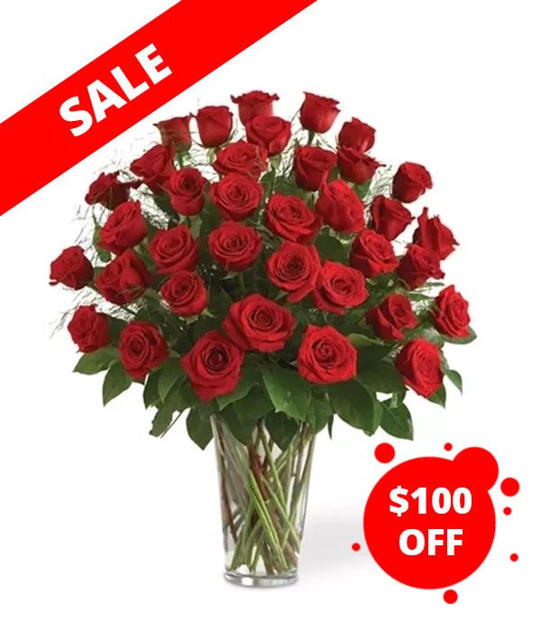 Three Dozen Long Stem Red Roses - Roses - Bloomex Australia
