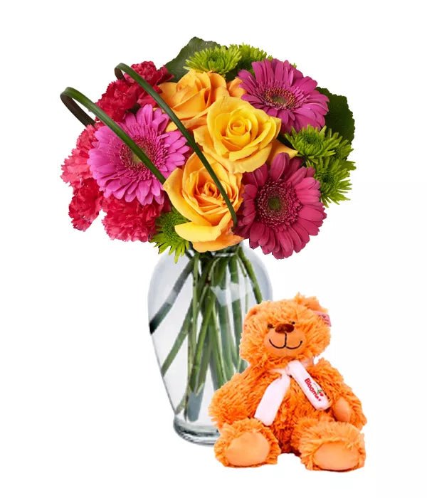 Teddy Bear Beauty - Congratulations Flowers - Bloomex Australia