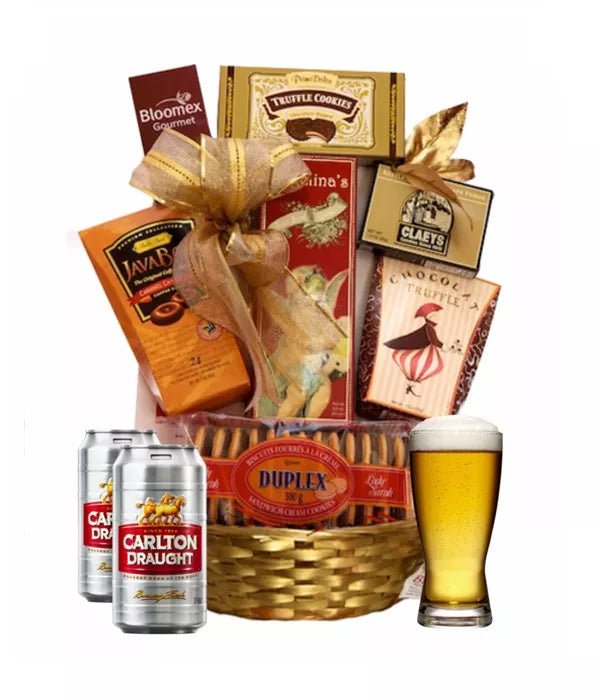 Beer & Nibbles Basket - Beer Hampers - Bloomex Australia