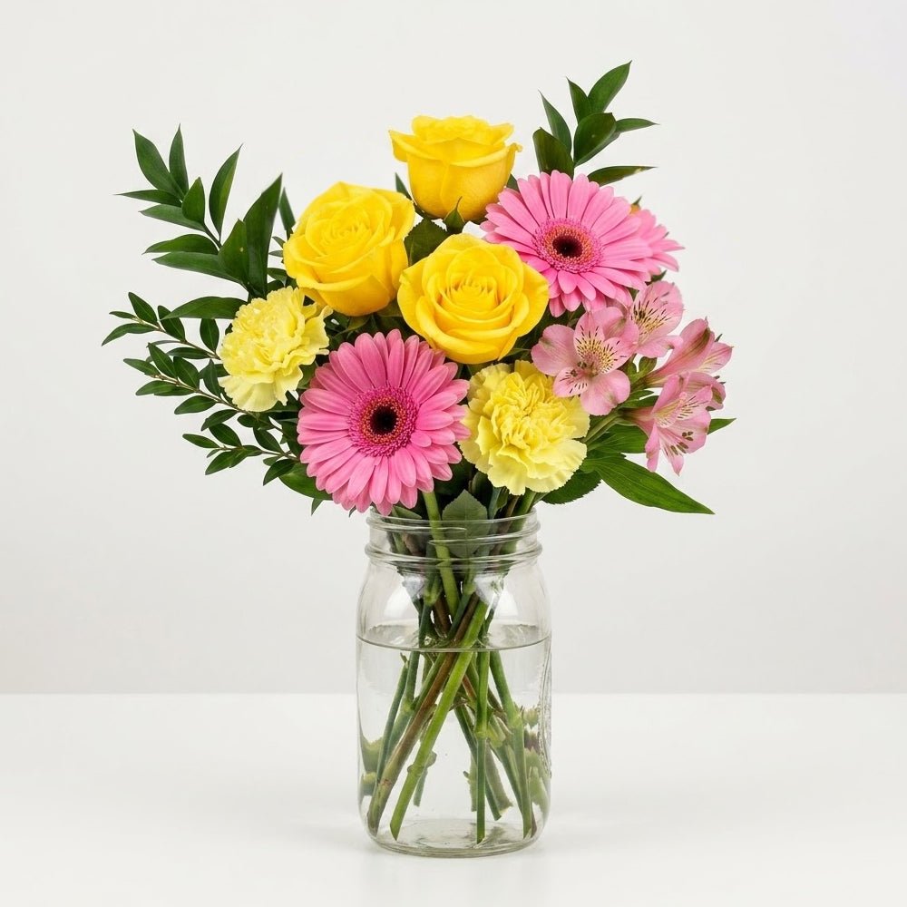 Best Birthday Ever Bouquet in Mason Jar - Birthday Flowers & Gifts - Bloomex Australia