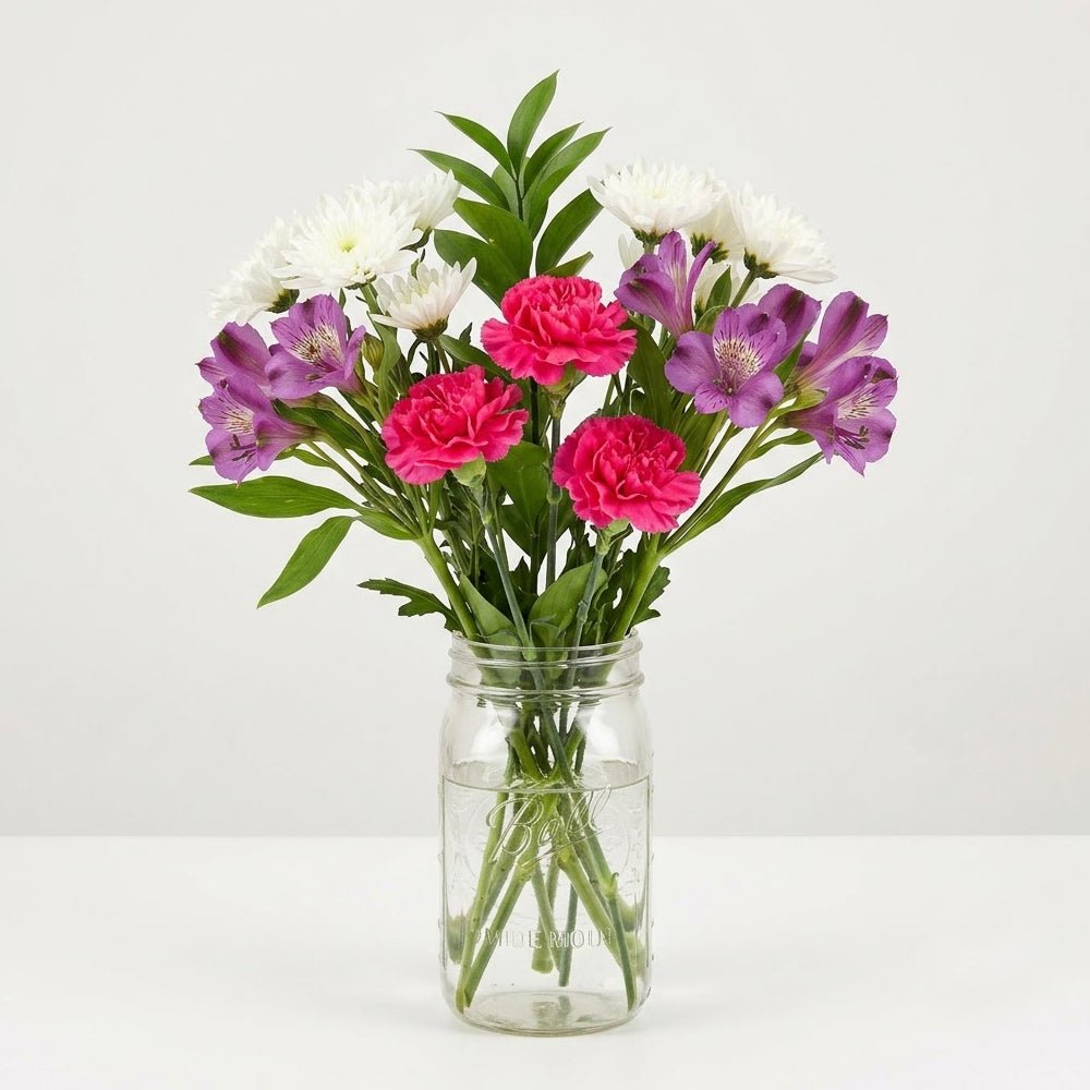 Blooms of Love in Mason Jar - The Mason Jar Collection - Bloomex Australia