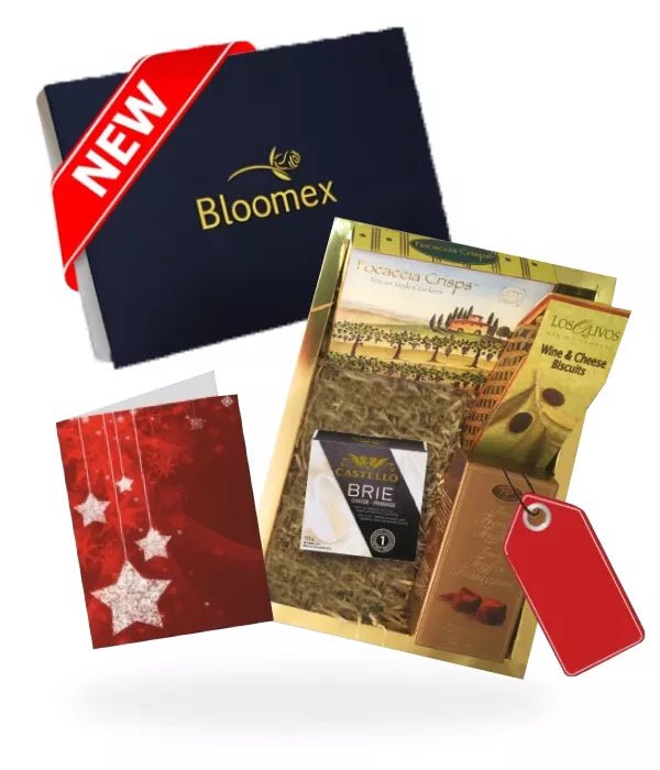 White Wine Cheese & Crackers Gift Box - Christmas Hampers - Bloomex Australia