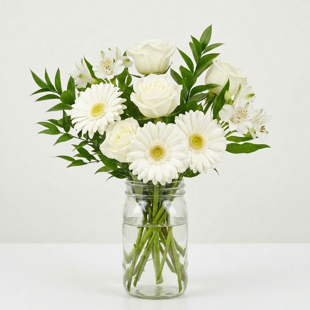 Classic Whites In Mason Jar