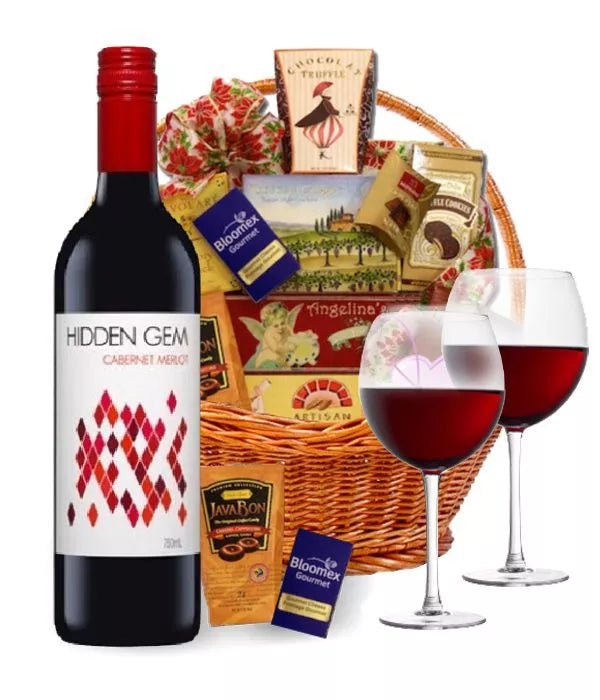 Classic Red Wine Basket - Wine & Champagne Gift Hampers - Bloomex Australia