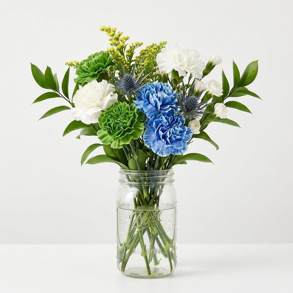 Cure the Blues Bouquet in Mason Jar - Anniversary Flowers - Bloomex Australia