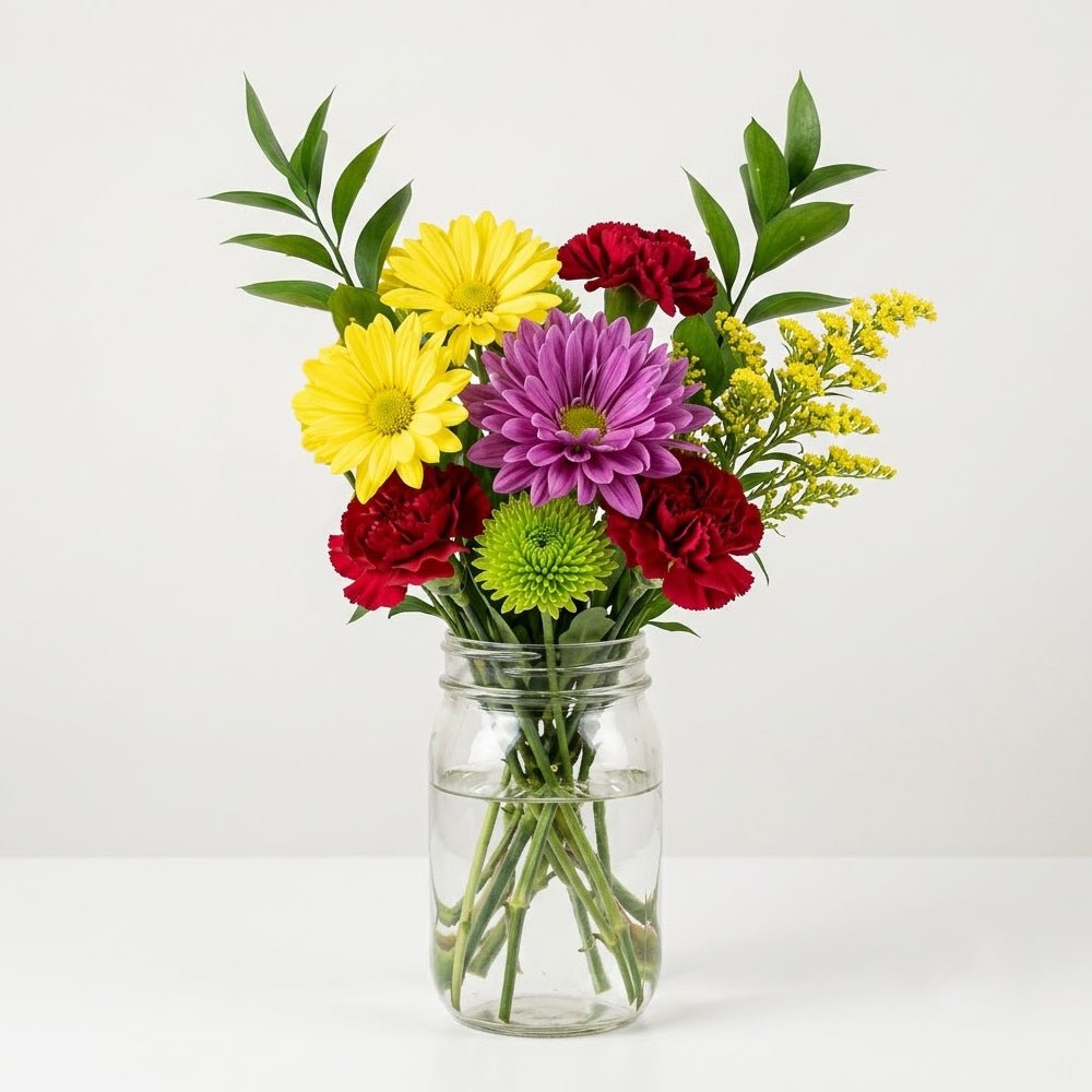 Hooray Bouquet in Mason Jar - The Mason Jar Collection - Bloomex Australia