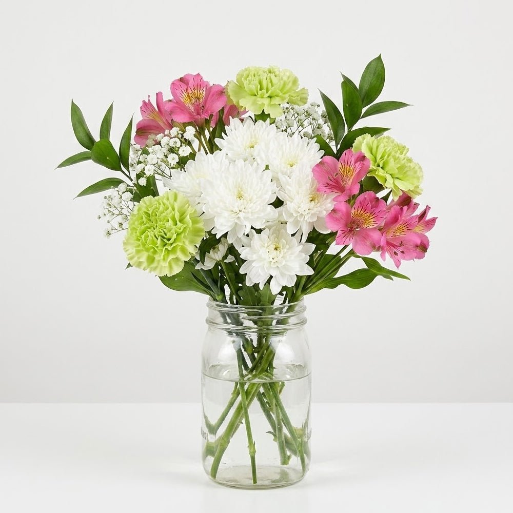 Pick-Me-Up Bouquet in Mason Jar - The Mason Jar Collection - Bloomex Australia