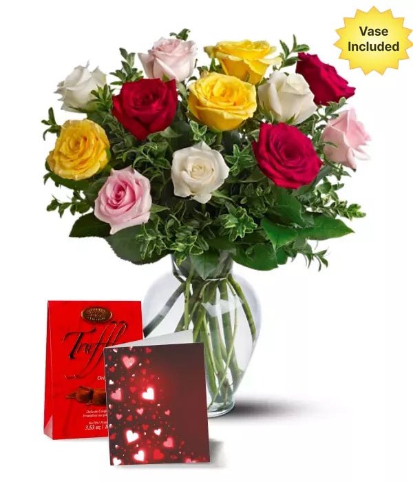Dozen Mixed Roses Combo - Roses - Bloomex Australia