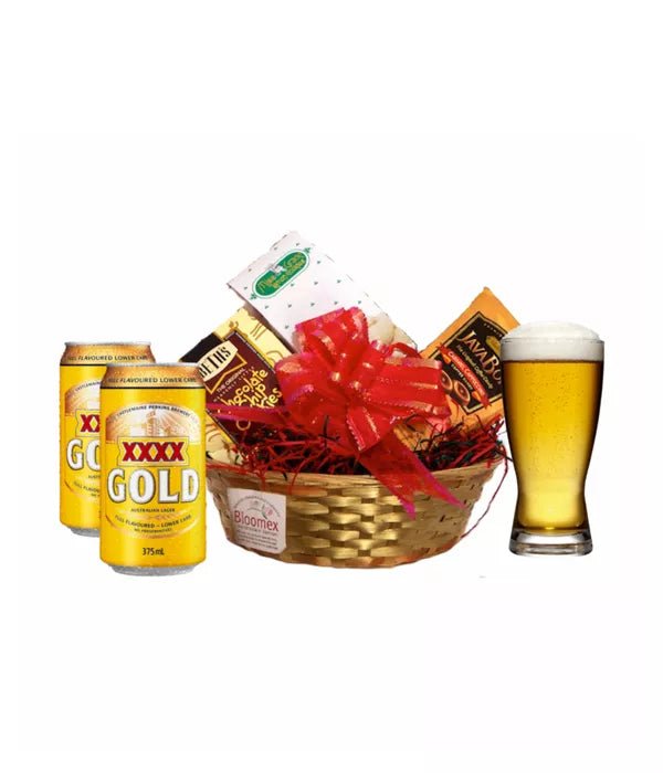 Drink & Snack Basket - Beer Hampers - Bloomex Australia
