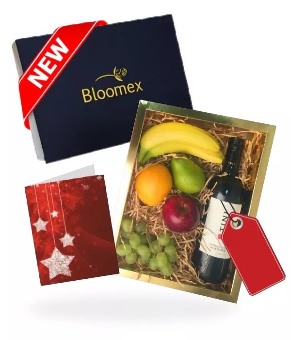Fruit & Red Wine Gift Box - Gourmet Hampers - Bloomex Australia