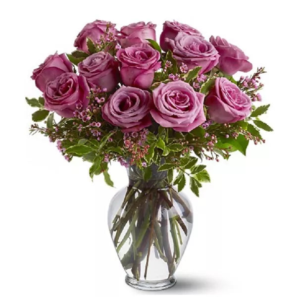One Dozen Long Stem Lavender Roses