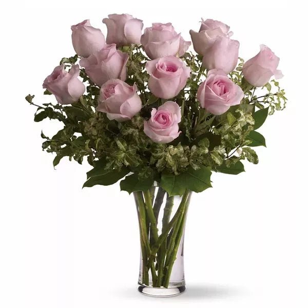 One Dozen Long Stem Pink Roses - Roses - Bloomex Australia