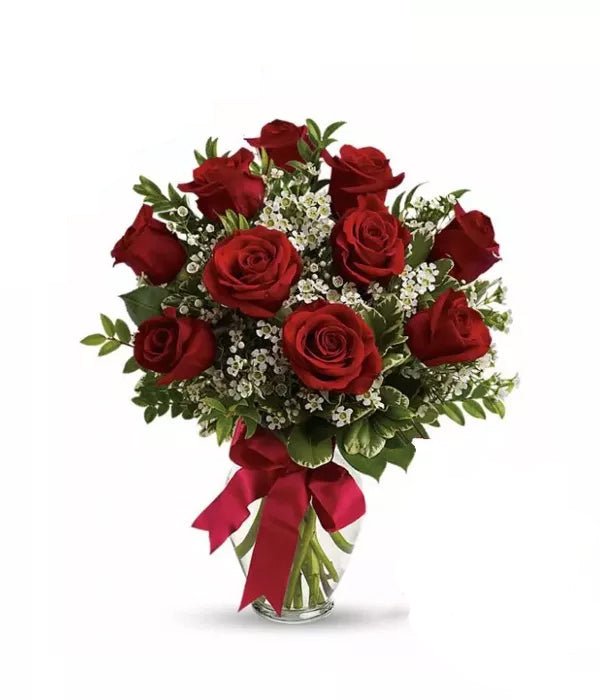 Ten Long Stemmed Red Roses - Roses - Bloomex Australia