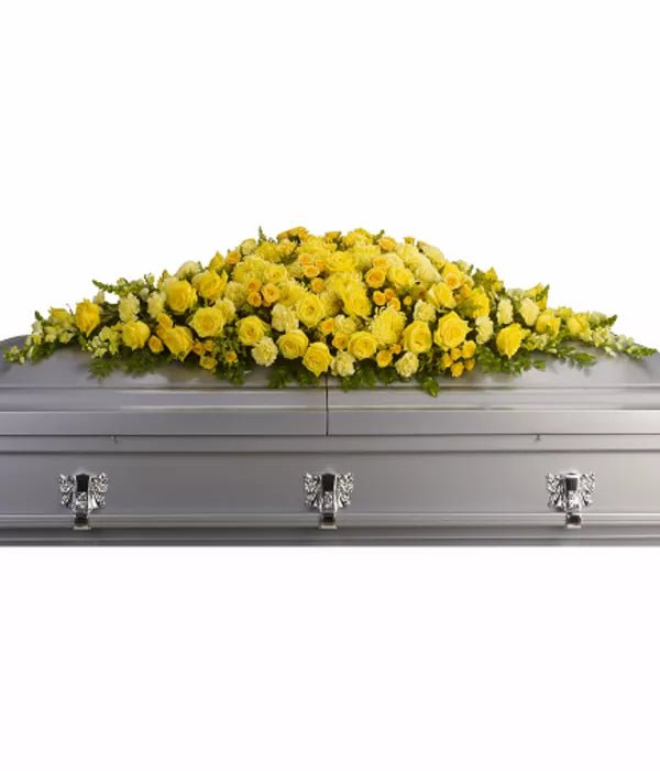 Golden Garden Casket Spray - Sympathy & Funeral Flowers - Bloomex Australia