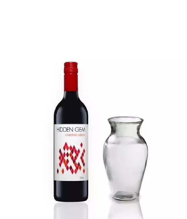 Wine & Vase - Add-on Bundle - Bloomex Australia