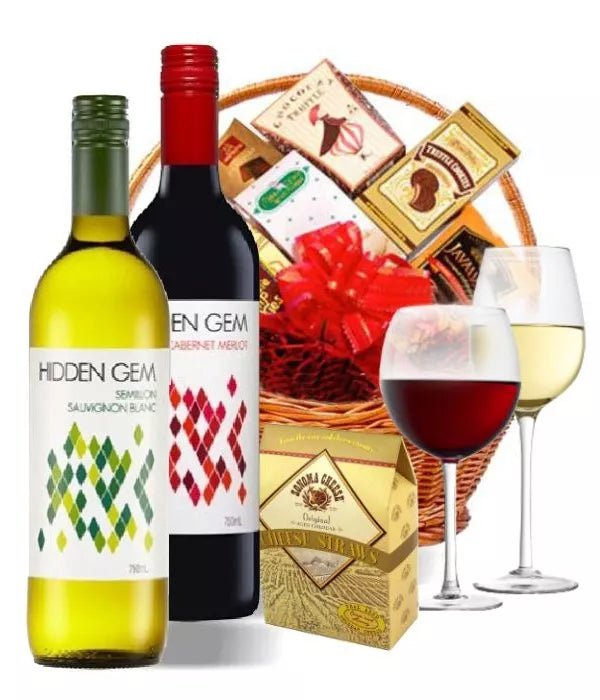 Wine Lovers Basket - Wine & Champagne Gift Hampers - Bloomex Australia