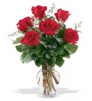 6 Long Stemmed Red Roses