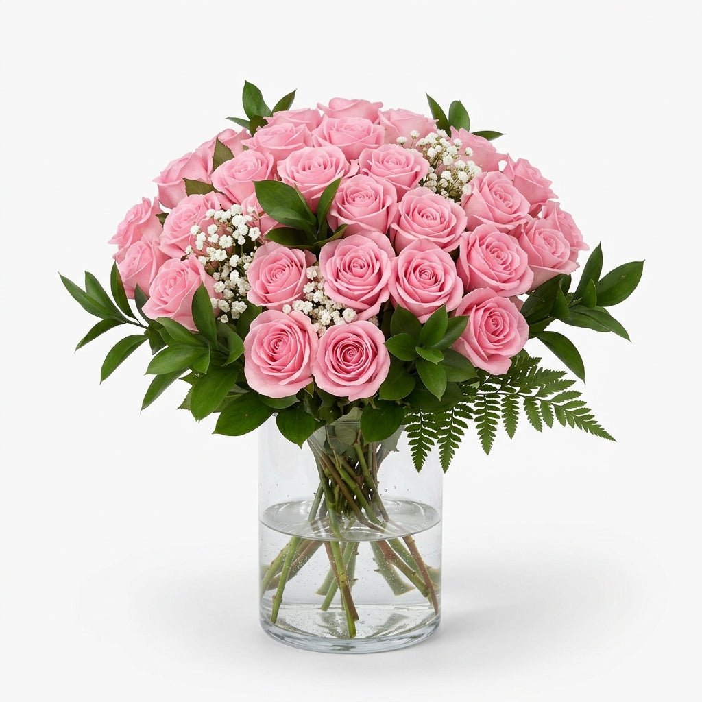 Three Dozen Stems Pink Roses - Roses - Bloomex Australia