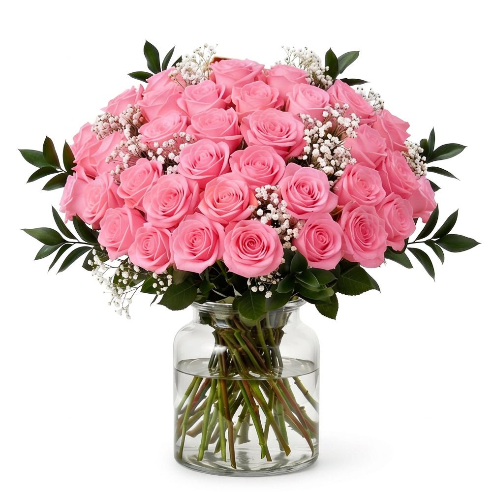Three Dozen Stems Pink Roses - Roses - Bloomex Australia