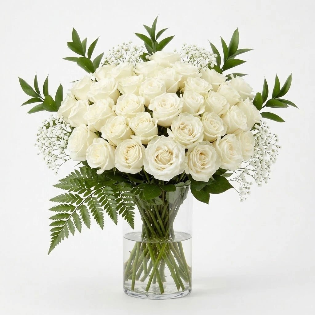 Three Dozen White Roses - Roses - Bloomex Australia