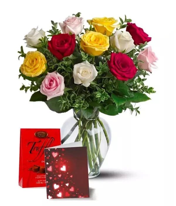 Dozen Mixed Roses Combo - Roses - Bloomex Australia