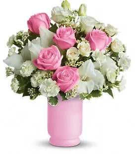24 Pink and White Roses