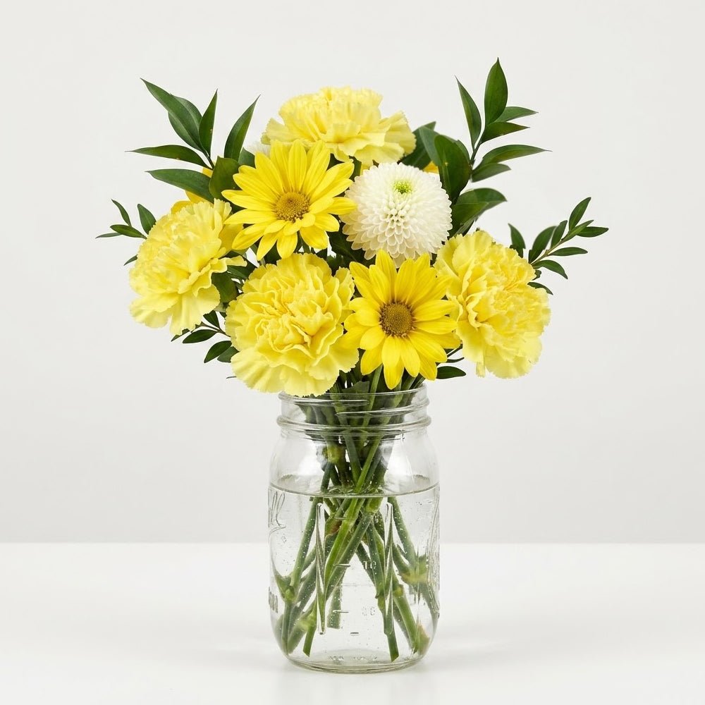 Daisy Daze Bouquet in Mason Jar - Anniversary Flowers - Bloomex Australia