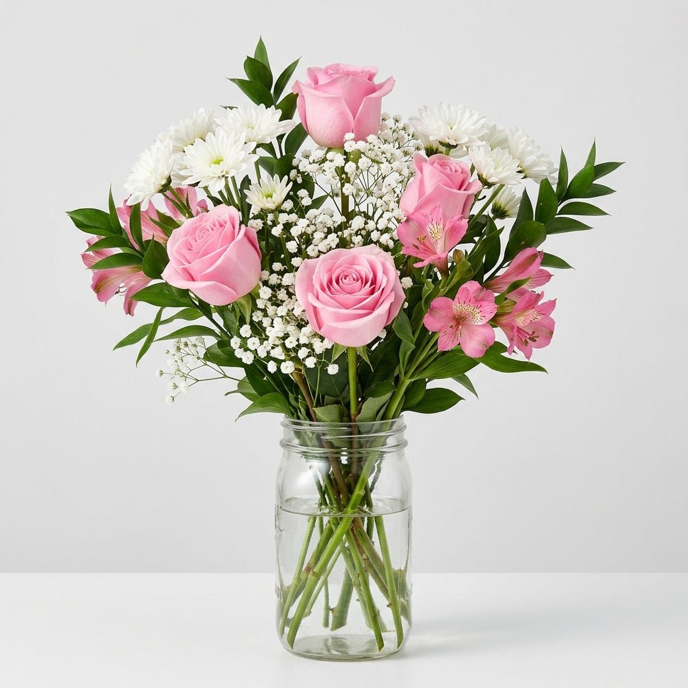 Spring Fling Bouquet in Mason Jar - The Mason Jar Collection - Bloomex Australia