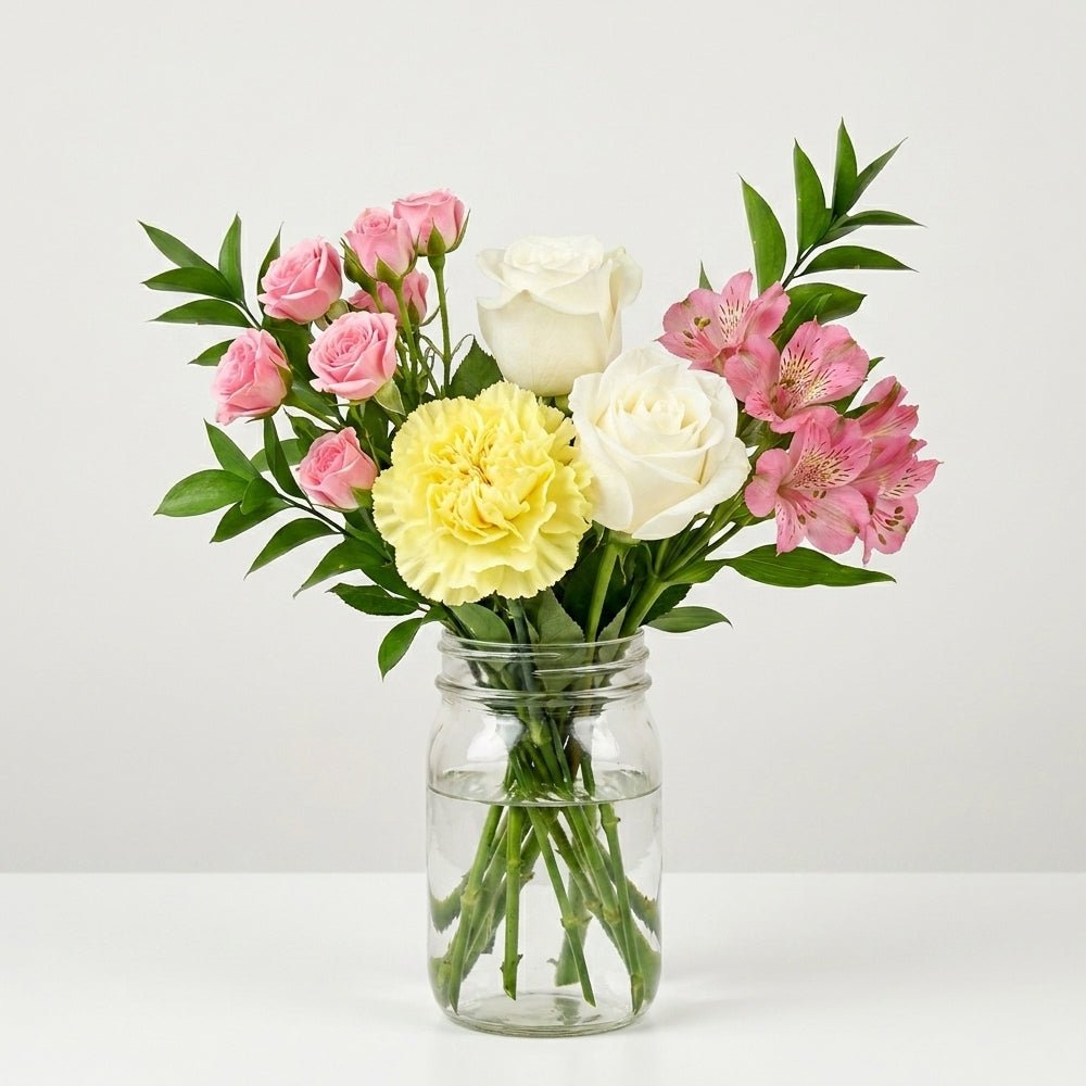 Grandeur Bouquet in Mason Jar - Anniversary Flowers - Bloomex Australia