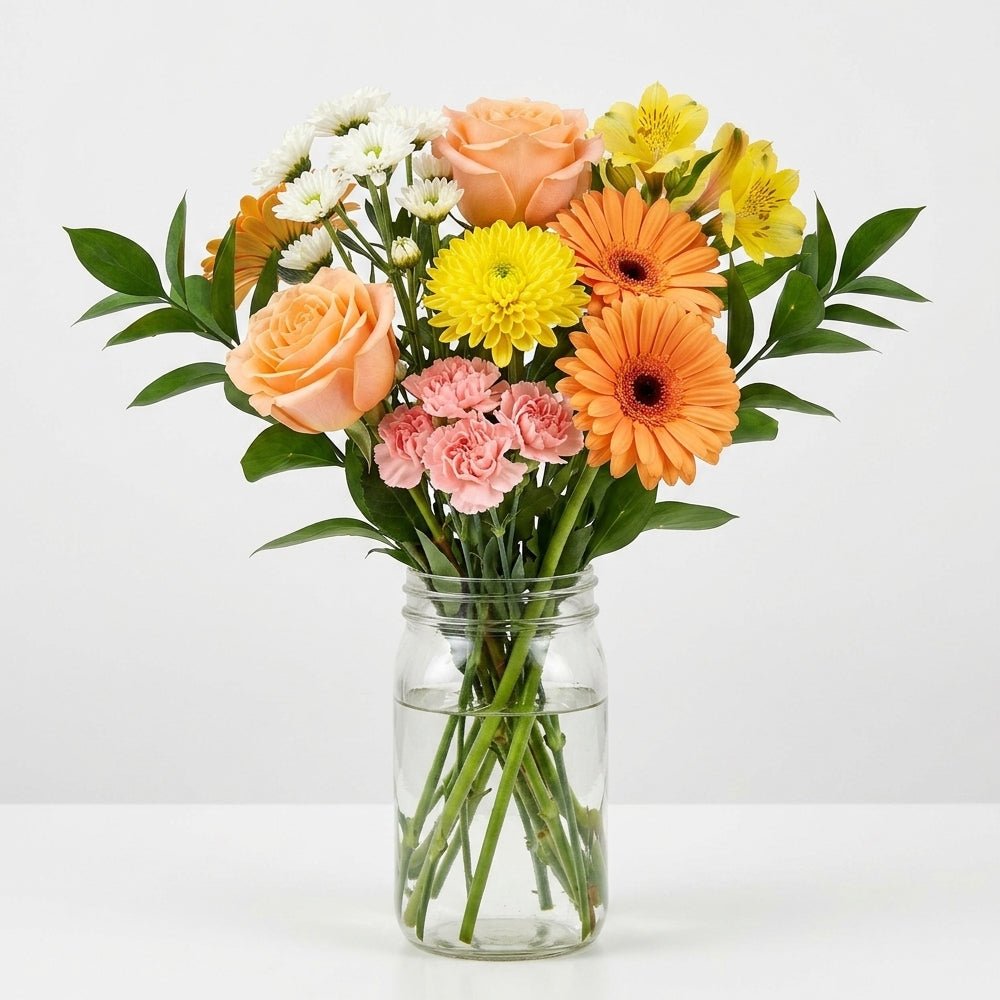 Summer Lovin’ Bouquet in Mason Jar - The Mason Jar Collection - Bloomex Australia