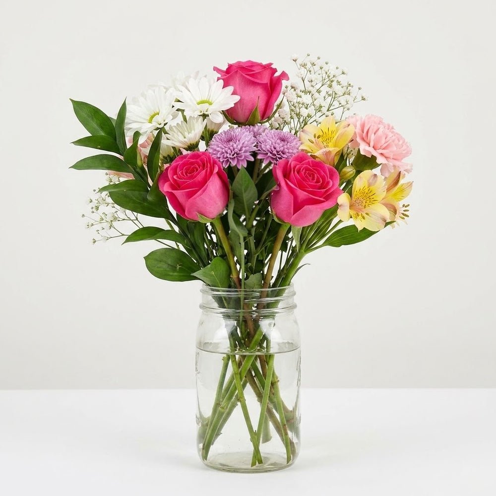 Mason Jar of Joy Bouquet - Anniversary Flowers - Bloomex Australia