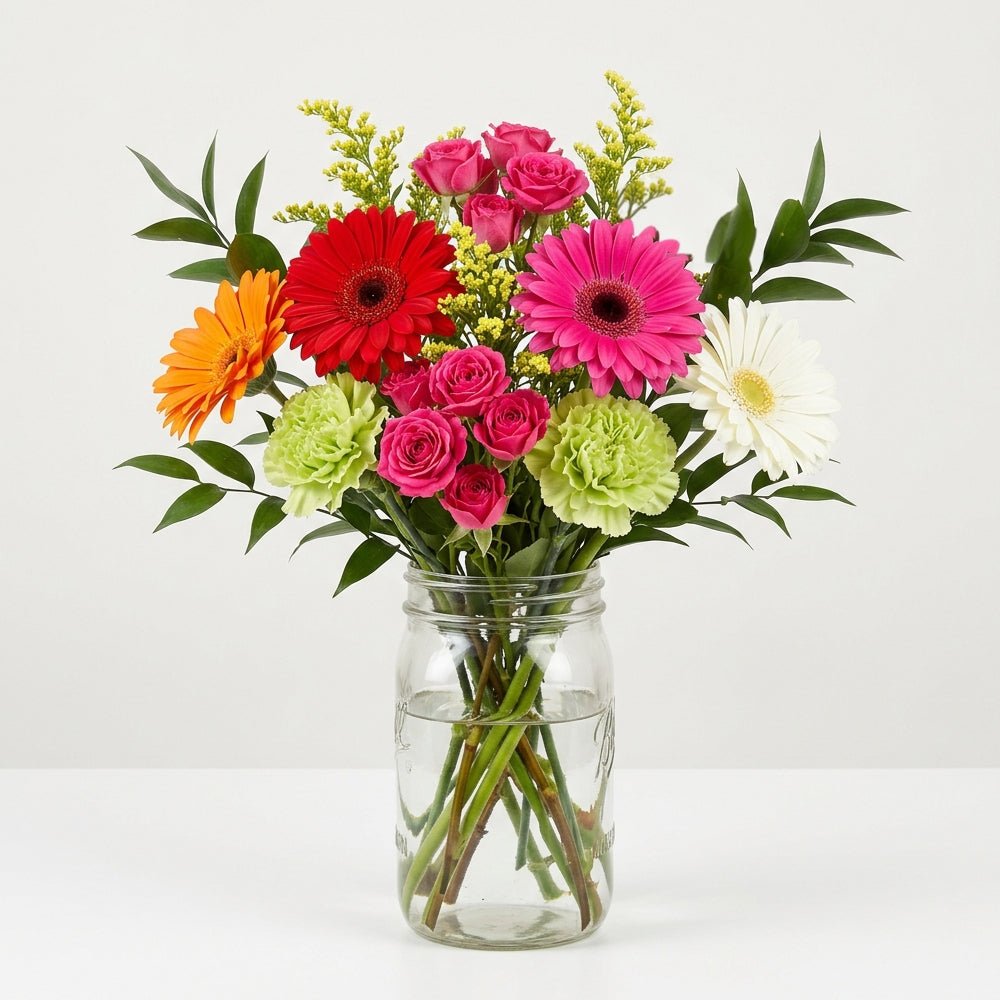 The Sunday Market Bouquet in Mason Jar - The Mason Jar Collection - Bloomex Australia