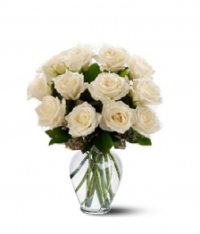 Dozen Long Stemmed White Roses