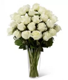 Two Dozen Long Stem White Roses