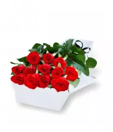 name: One Dozen Boxed Red Roses