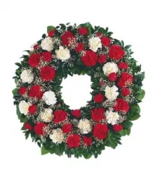 name: Red & White Wreath