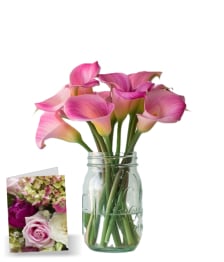 Mothers Day Calla Lilies in a Mason Jar