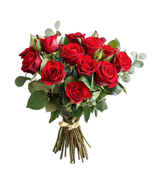 12 Red Roses Flower Bouquet